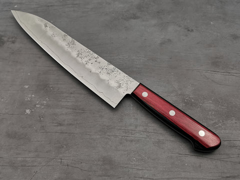 Tsunehisa Ginsan Nashiji Gyuto 210mm (Red Yo Handle)