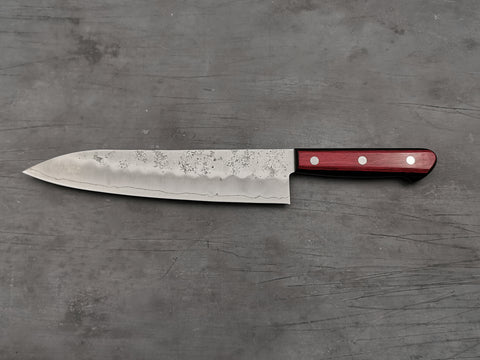 Tsunehisa Ginsan Nashiji Gyuto 210mm (Red Yo Handle)