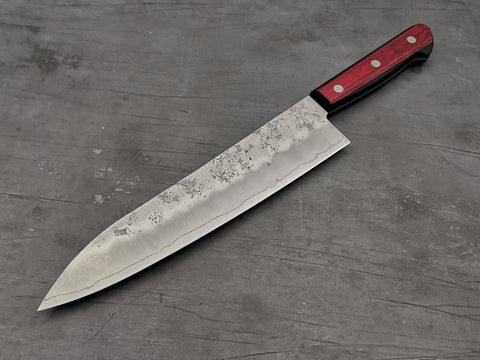 Tsunehisa Ginsan Nashiji Gyuto 210mm (Red Yo Handle)