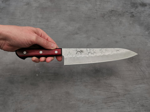 Tsunehisa Ginsan Nashiji Gyuto 210mm (Red Yo Handle)