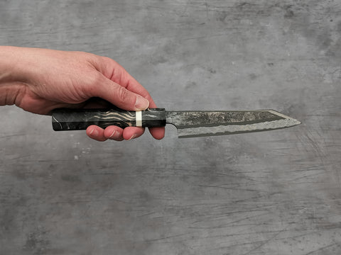 Nigara Hamono Silver 3 Damascus Kiritsuke Petty 150mm