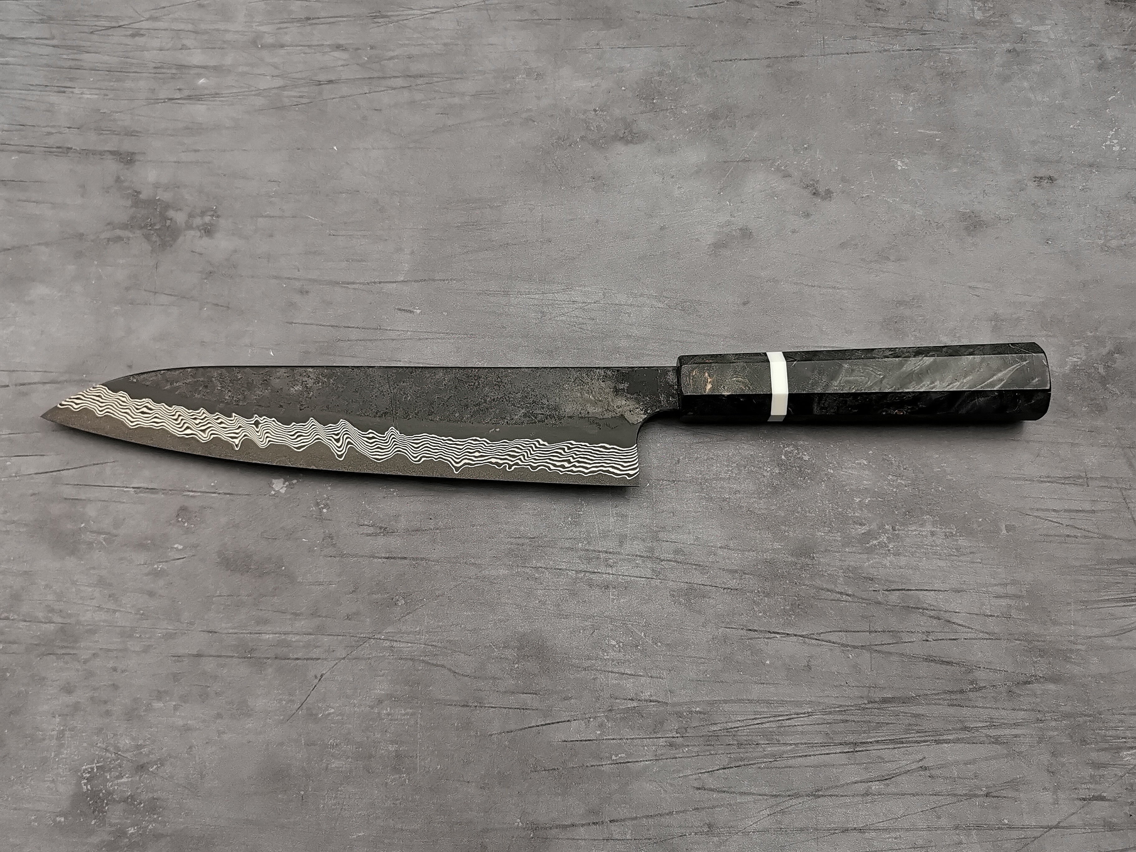 Nigara Hamono Silver 3 Damascus Gyuto 240mm
