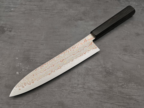 Hatsukokoro Hayabusa Blue #2 Rainbow Damascus Gyuto 210mm