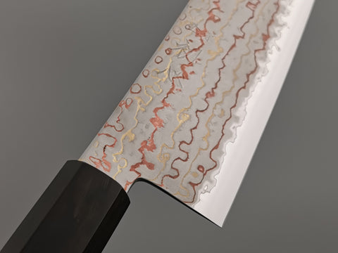 Hatsukokoro Hayabusa Blue #2 Rainbow Damascus Gyuto 210mm