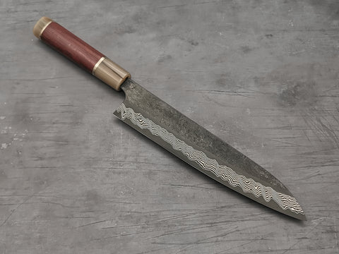 Nigara Hamono Silver 3 Damascus Gyuto 240mm (Swaritzia SPP handle)