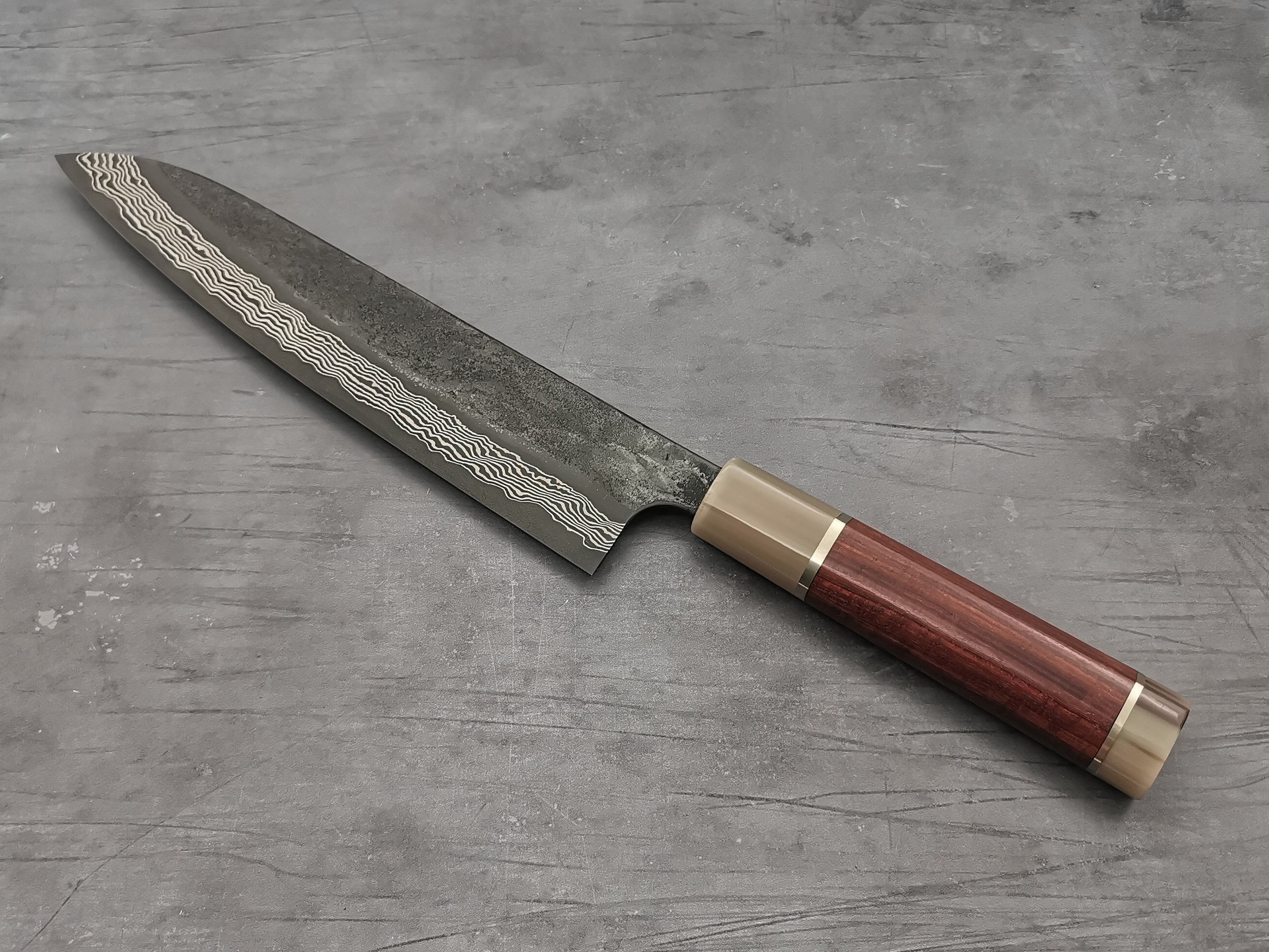 Nigara Hamono Silver 3 Damascus Gyuto 240mm (Swaritzia SPP handle)