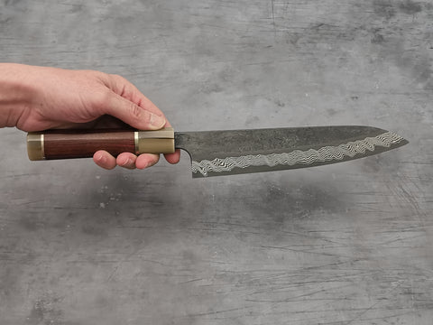 Nigara Hamono Silver 3 Damascus Gyuto 240mm (Swaritzia SPP handle)