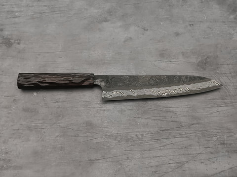 Nigara Hamono Silver 3 Damascus Gyuto 240mm (Twisted ebony handle)