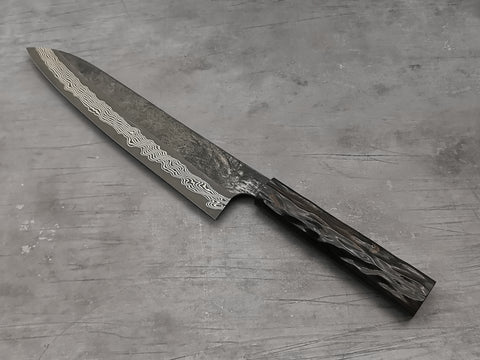 Nigara Hamono Silver 3 Damascus Gyuto 240mm (Twisted ebony handle)