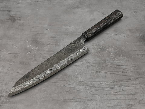 Nigara Hamono Silver 3 Damascus Gyuto 240mm (Twisted ebony handle)