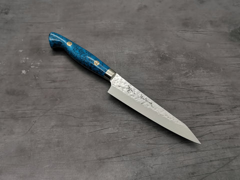 Yu Kurosaki Senko Petty 130mm with turquoise handle