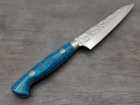 Yu Kurosaki Senko Petty 130mm with turquoise handle