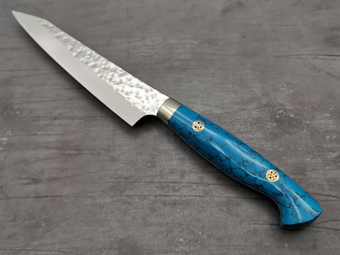 Yu Kurosaki Senko Petty 130mm with turquoise handle