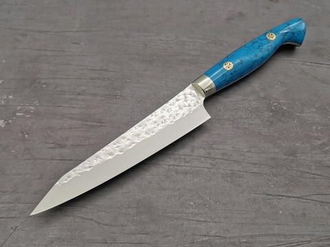 Yu Kurosaki Senko Petty 130mm with turquoise handle