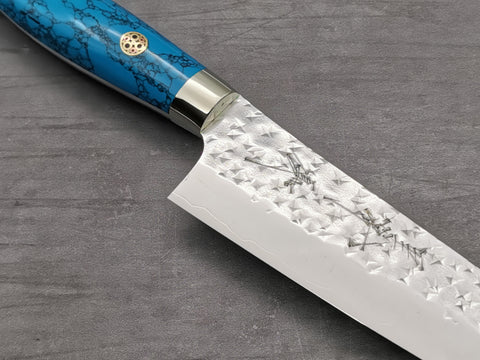 Yu Kurosaki Senko Petty 150mm with turquoise handle