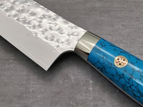 Yu Kurosaki Senko Petty 150mm with turquoise handle