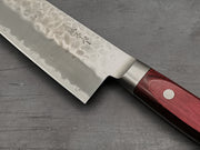 Tsunehisa AS Santoku with red pakka handle