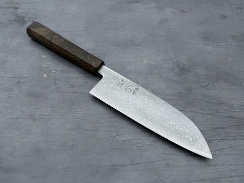 Hatsukokoro Blue #2 Damascus Santoku