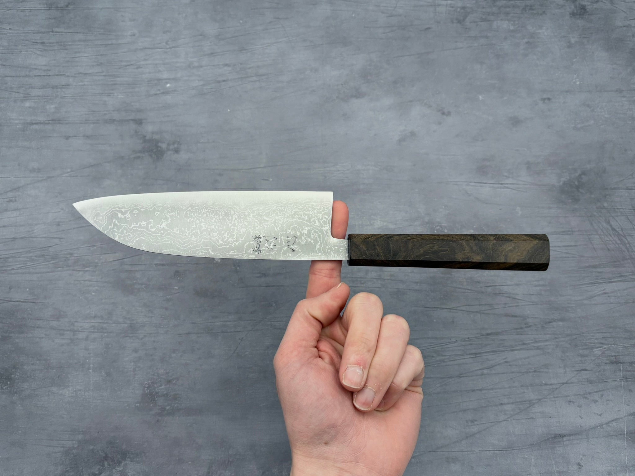 Hatsukokoro Blue #2 Damascus Santoku