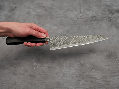 Simon Maillet 135Cr3 Twisted Suminagashi Gyuto 240mm