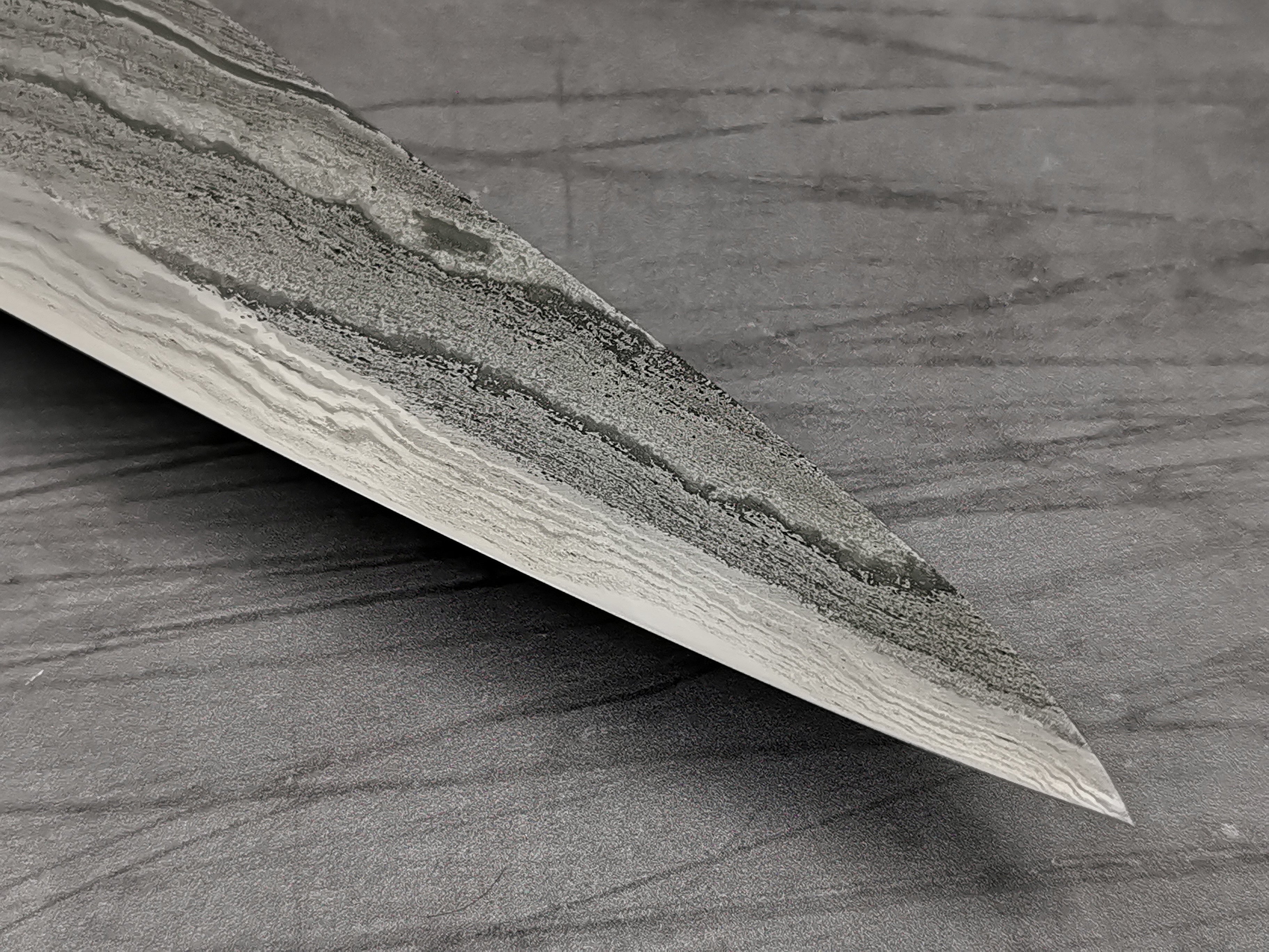 Simon Maillet 135Cr3 Twisted Suminagashi Gyuto 220mm