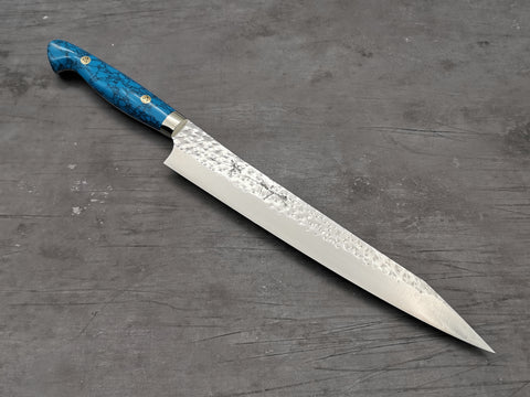 Yu Kurosaki Senko Sujihiki 240mm with turquoise handle