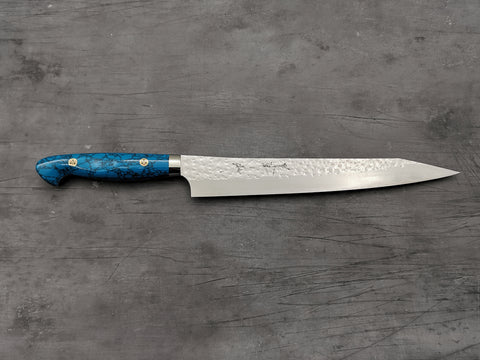 Yu Kurosaki Senko Sujihiki 240mm with turquoise handle