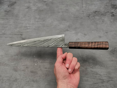 Simon Maillet 135Cr3 Twisted Suminagashi Gyuto 220mm