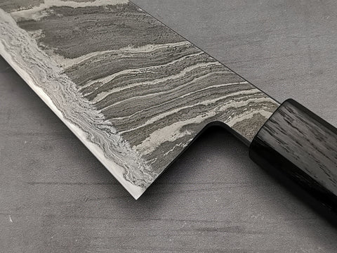 Simon Maillet 135Cr3 Twisted Suminagashi Gyuto 240mm