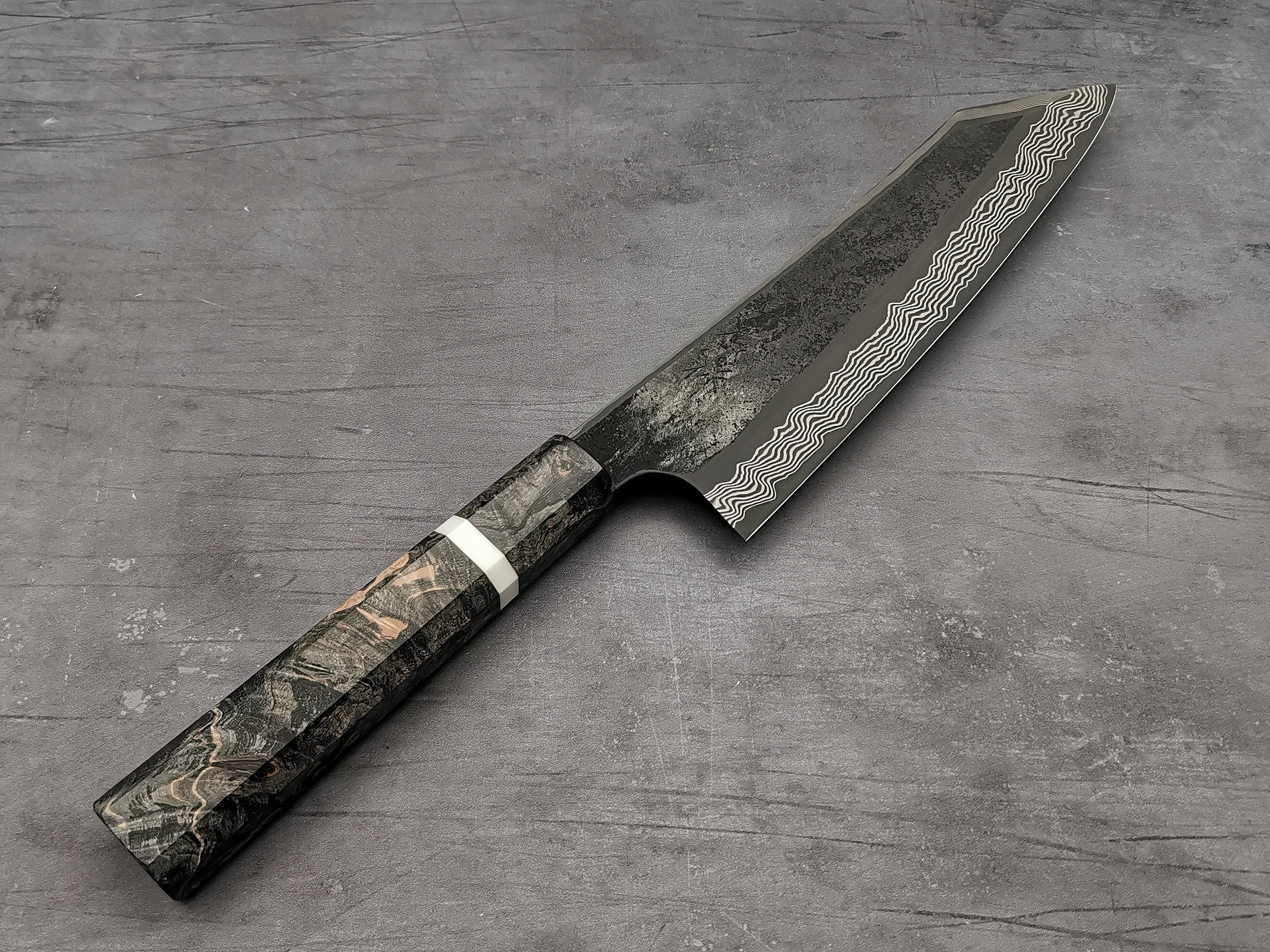Nigara Hamono Silver 3 Damascus Kiritsuke Gyuto 210mm
