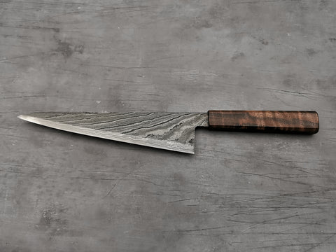 Simon Maillet 135Cr3 Twisted Suminagashi Gyuto 220mm