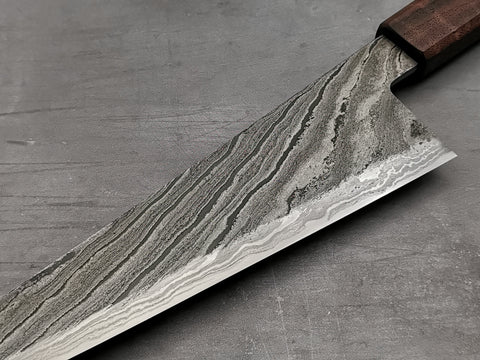 Simon Maillet 135Cr3 Twisted Suminagashi Gyuto 220mm