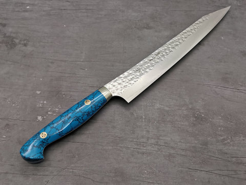 Yu Kurosaki Senko Sujihiki 240mm with turquoise handle