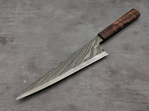 Simon Maillet 135Cr3 Twisted Suminagashi Gyuto 220mm