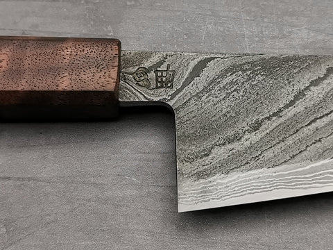 Simon Maillet 135Cr3 Twisted Suminagashi Gyuto 220mm