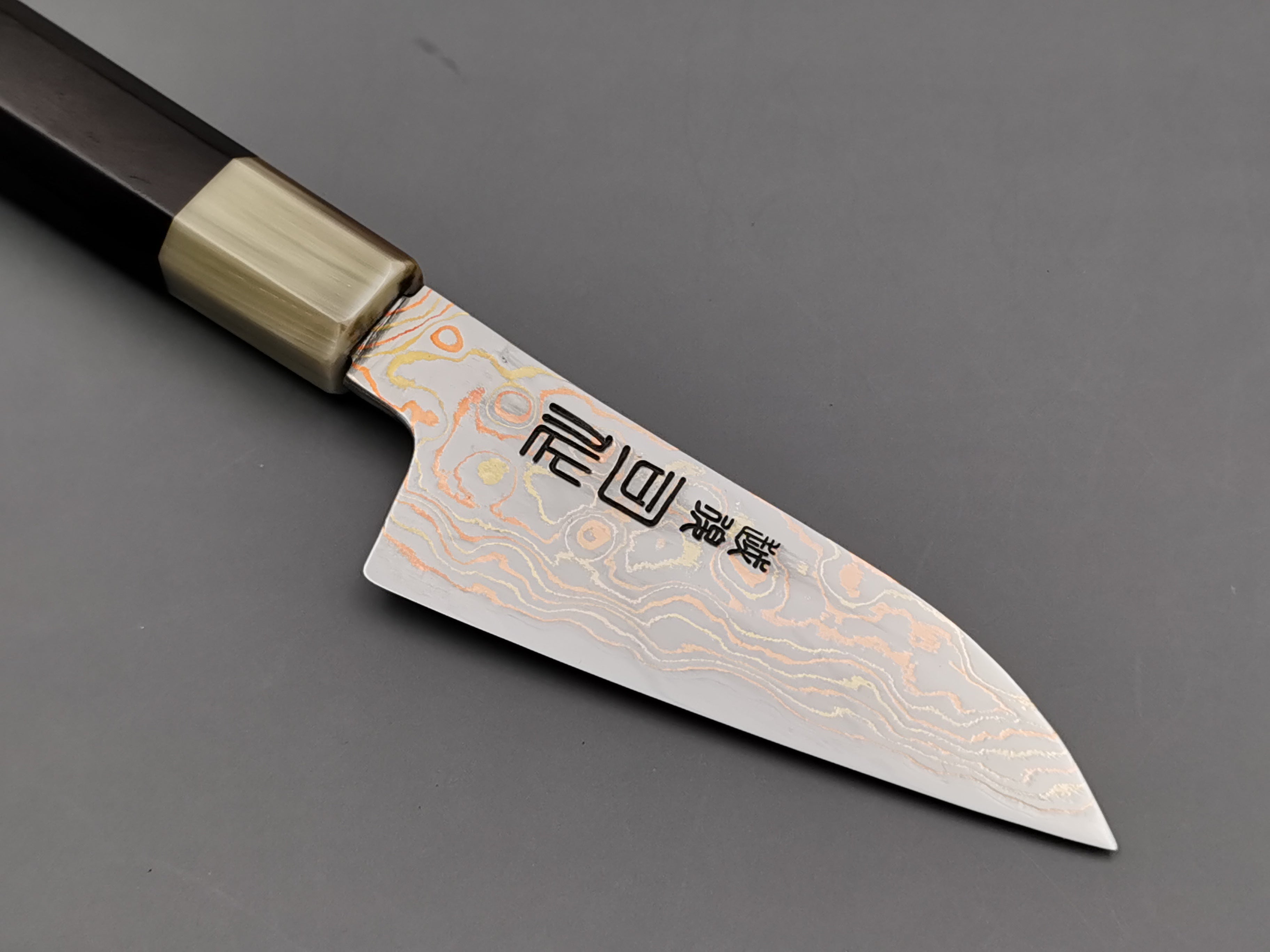 Tsukasa Hinoura Rainbow Damascus Petty 100mm – Cutting Edge Knives