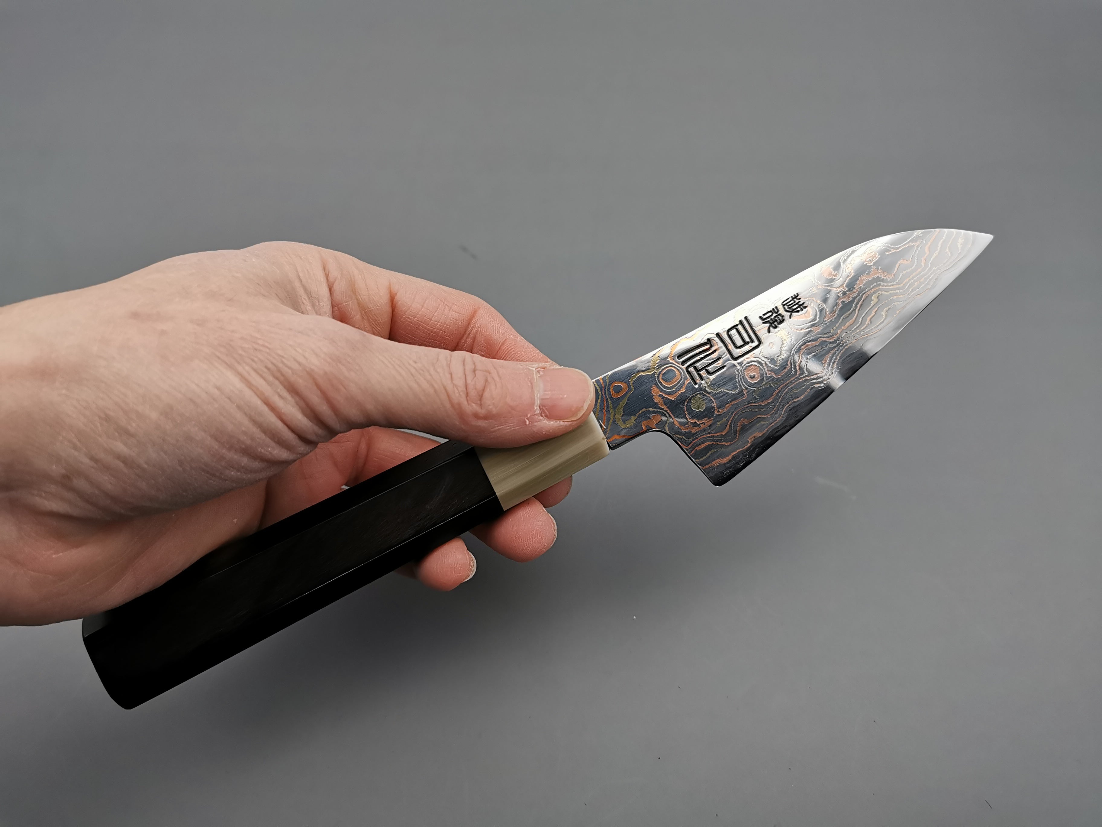 Tsukasa Hinoura Rainbow Damascus Petty 100mm – Cutting Edge Knives