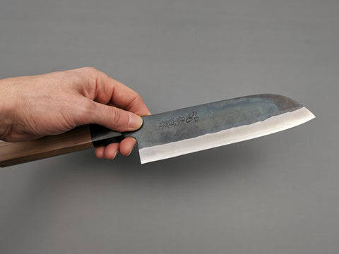 Yoshida Hamono ZDP-189 Kurouchi Santoku - Cutting Edge Knives