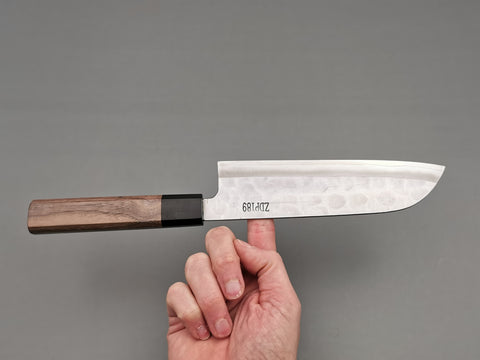 Yoshida Hamono ZDP-189 Silver Santoku - Cutting Edge Knives