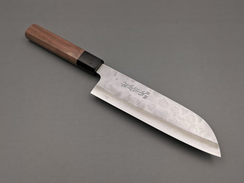 Yoshida Hamono ZDP-189 Silver Santoku - Cutting Edge Knives