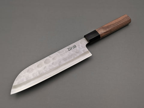 Yoshida Hamono ZDP-189 Silver Santoku - Cutting Edge Knives