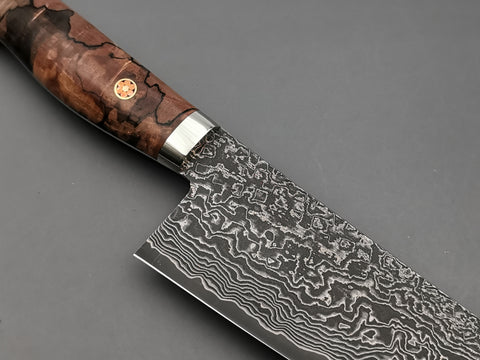 Shigeki Tanaka R2 Damascus Gyuto 210mm with Stabilised Maplewood Handle