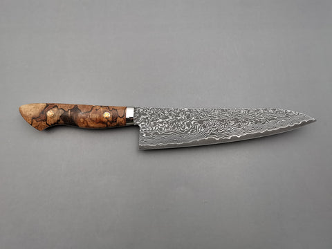 Shigeki Tanaka R2 Damascus Gyuto 210mm with Stabilised Maplewood Handle