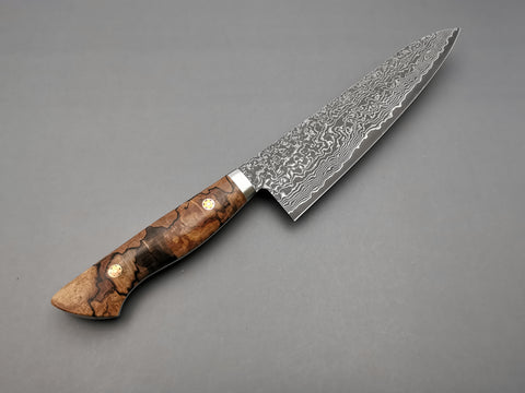 Shigeki Tanaka R2 Damascus Gyuto 210mm with Stabilised Maplewood Handle