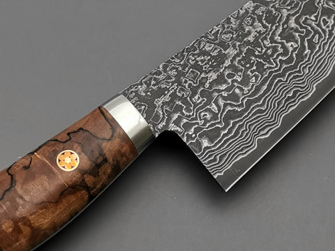 Shigeki Tanaka R2 Damascus Gyuto 210mm with Stabilised Maplewood Handle