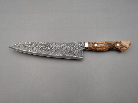 Shigeki Tanaka R2 Damascus Gyuto 210mm with Stabilised Maplewood Handle