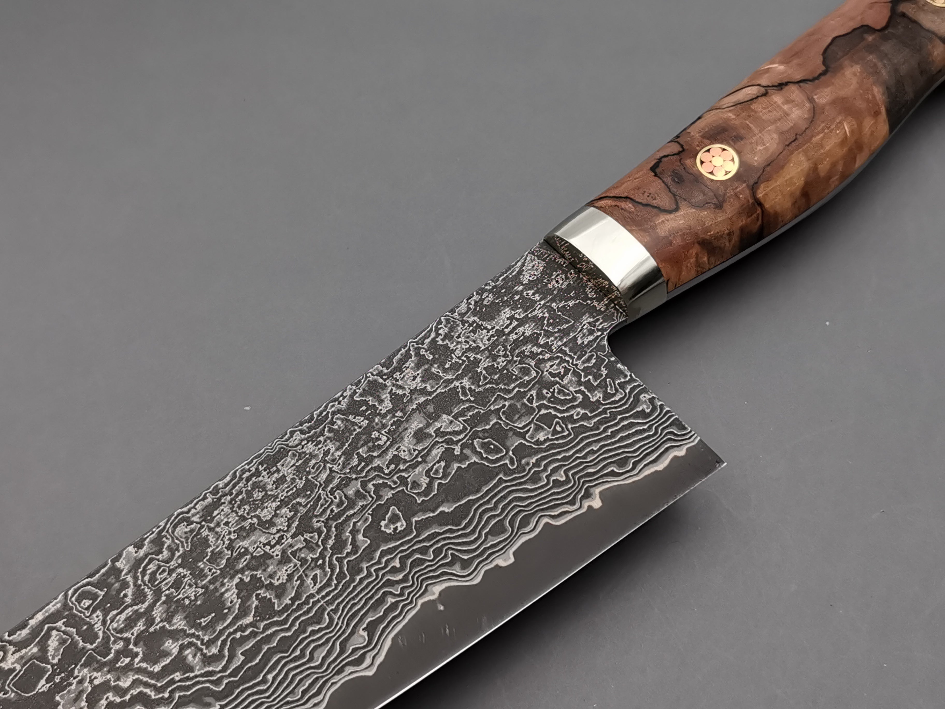Shigeki Tanaka R2 Damascus Gyuto 210mm with Stabilised Maplewood Handle