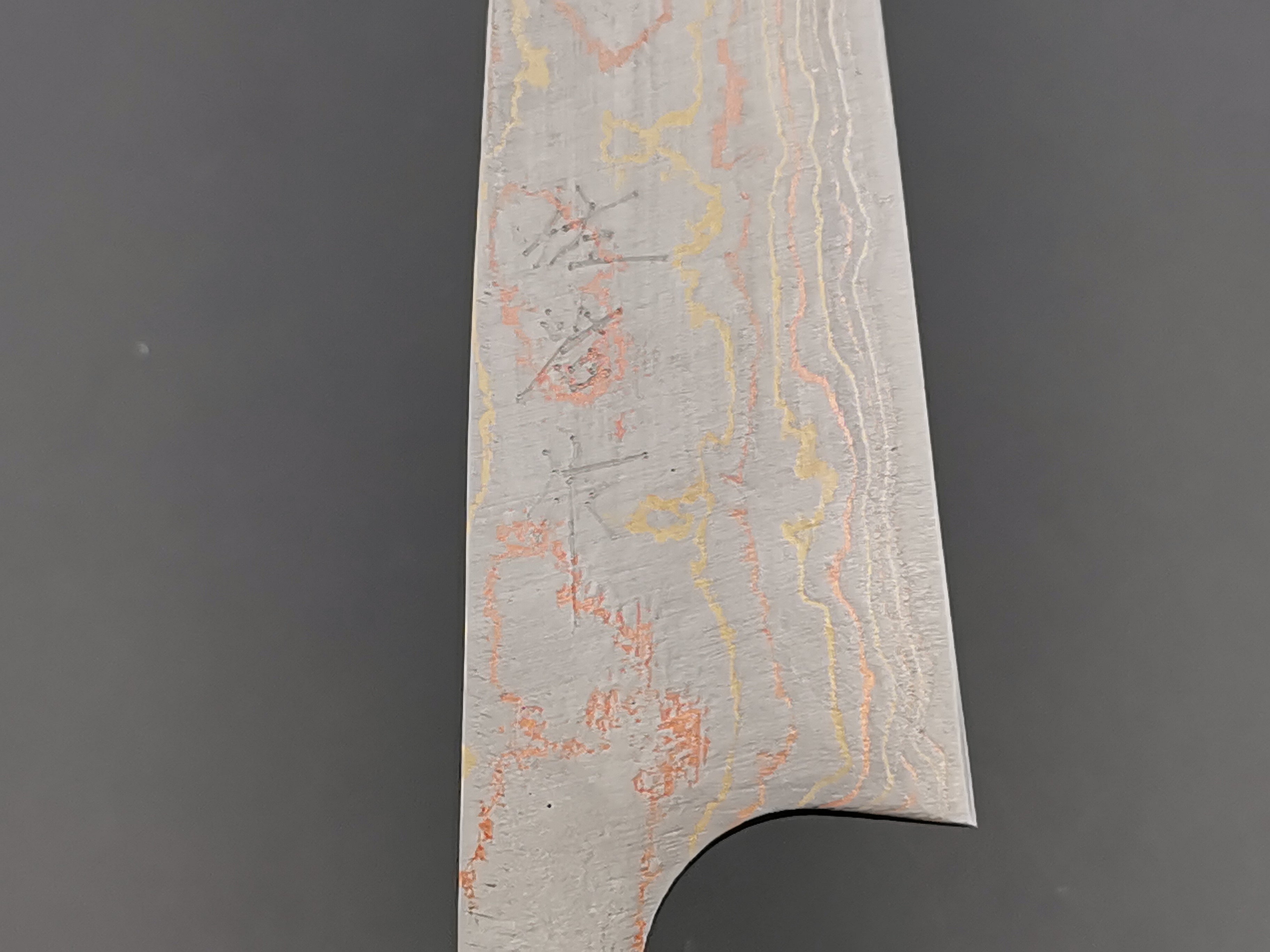 Takeshi Saji Rainbow Damascus Petty 135mm