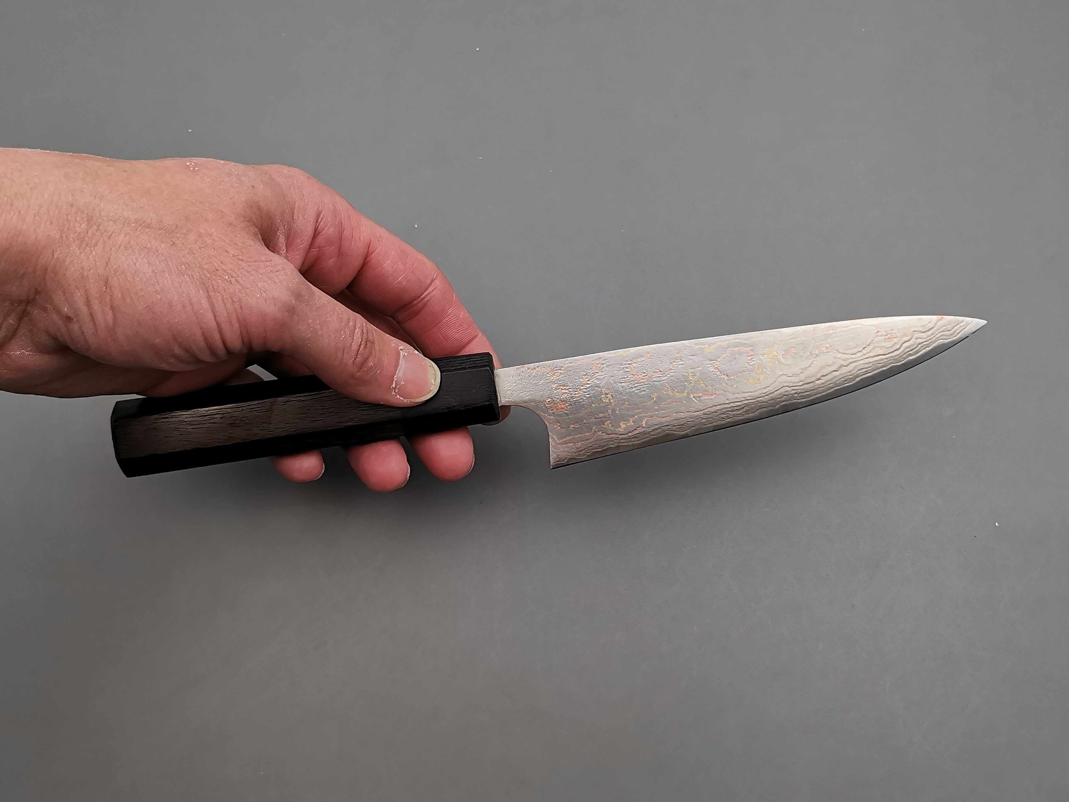 Takeshi Saji Rainbow Damascus Petty 135mm