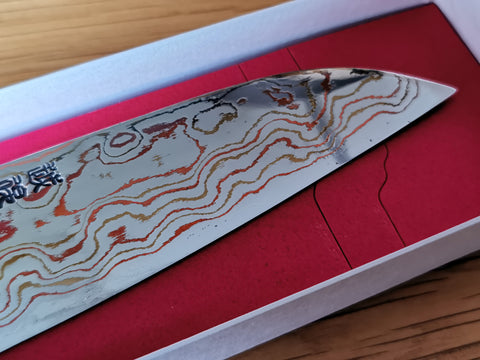 Tsukasa Hinoura Rainbow Damascus Petty 135mm